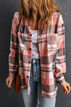 Load image into Gallery viewer, Plaid Dropped Shoulder Longline Shirt