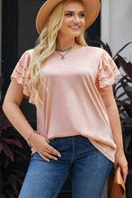 Load image into Gallery viewer, Curvy Size Butterfly Sleeve Round Neck Top
