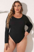 Load image into Gallery viewer, Plus Size Round Neck Long Sleeve Bodysuit
