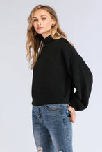 Load image into Gallery viewer, Turtleneck Rib-Knit Dropped Shoulder Sweater