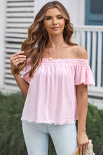 Load image into Gallery viewer, Off-Shoulder Short Sleeve Blouse