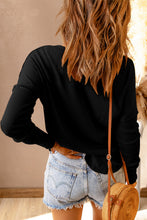 Load image into Gallery viewer, Half Button Waffle Knit Long Sleeve Top