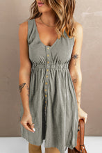 Load image into Gallery viewer, Sleeveless Button Down Mini Dress