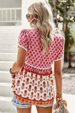 Load image into Gallery viewer, Bohemian Tie Neck Buttoned Blouse