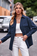 Load image into Gallery viewer, Dropped Shoulder Longline Shirt with Pockets