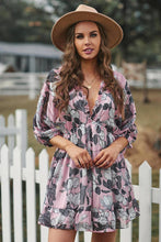 Load image into Gallery viewer, Ruffle Tiered Tie Back Mini Dress