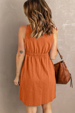 Load image into Gallery viewer, Sleeveless Button Down Mini Dress