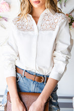 Load image into Gallery viewer, Spliced Lace High-Low Shirt