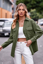 Load image into Gallery viewer, Dropped Shoulder Longline Shirt with Pockets