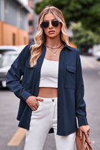 Load image into Gallery viewer, Dropped Shoulder Longline Shirt with Pockets