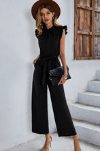 Load image into Gallery viewer, Butterfly Sleeve Tie Waist Jumpsuit