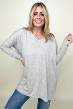 Load image into Gallery viewer, Zenana Solid Dolman Sleeve V Neck Top With Side Slits