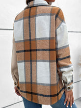 Load image into Gallery viewer, Contrast Plaid Print Dropped Shoulder Shirt