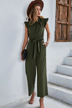 Load image into Gallery viewer, Butterfly Sleeve Tie Waist Jumpsuit