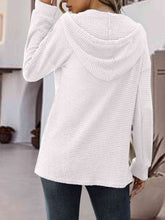 Load image into Gallery viewer, Half Button Up Drawstring Hoodie