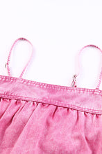 Load image into Gallery viewer, Pink Smocked Adjustable Strap Denim Cami Top