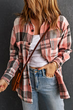 Load image into Gallery viewer, Plaid Dropped Shoulder Longline Shirt