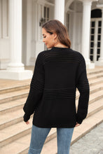 Load image into Gallery viewer, Round Neck Openwork Long Sleeve Pullover Sweater