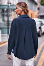 Load image into Gallery viewer, Dropped Shoulder Longline Shirt with Pockets