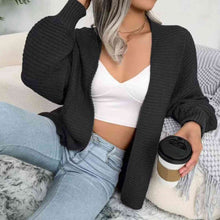 Load image into Gallery viewer, Open Front Lantern Sleeve Cardigan