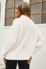 Load image into Gallery viewer, Cable-Knit Turtle Neck Long Sleeve Sweater