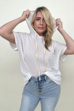 Load image into Gallery viewer, BiBi Popcorn Waffle Knit Oversized Hoodie Top