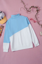 Load image into Gallery viewer, Contrast Zip-Up Collared Neck Dropped Shoulder Blouse