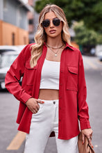 Load image into Gallery viewer, Dropped Shoulder Longline Shirt with Pockets