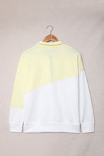 Load image into Gallery viewer, Contrast Zip-Up Collared Neck Dropped Shoulder Blouse