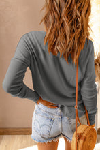 Load image into Gallery viewer, Half Button Waffle Knit Long Sleeve Top
