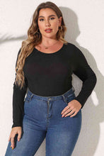 Load image into Gallery viewer, Plus Size Round Neck Long Sleeve Bodysuit