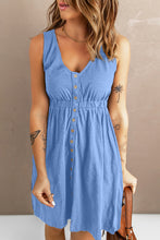 Load image into Gallery viewer, Sleeveless Button Down Mini Dress