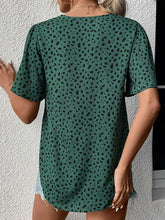 Load image into Gallery viewer, Printed V-Neck Flutter Sleeve Blouse