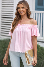 Load image into Gallery viewer, Off-Shoulder Short Sleeve Blouse