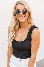 Load image into Gallery viewer, Ribbed Ruffle Trim Sleeveless Bodysuit