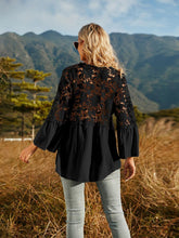 Load image into Gallery viewer, Spliced Lace Buttoned Blouse