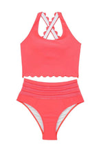 Load image into Gallery viewer, Scalloped Criss Cross High Waist Bikini