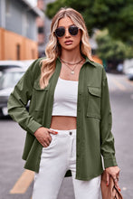 Load image into Gallery viewer, Dropped Shoulder Longline Shirt with Pockets