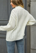Load image into Gallery viewer, Cable-Knit Turtle Neck Long Sleeve Sweater