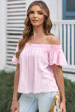 Load image into Gallery viewer, Off-Shoulder Short Sleeve Blouse