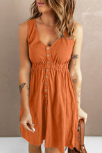 Load image into Gallery viewer, Sleeveless Button Down Mini Dress