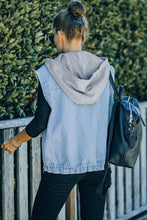 Load image into Gallery viewer, Relaxed Fit Hooded Denim Vest Jacket