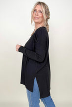 Load image into Gallery viewer, Zenana Solid Dolman Sleeve V Neck Top With Side Slits