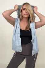 Load image into Gallery viewer, Relaxed Fit Hooded Denim Vest Jacket