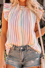Load image into Gallery viewer, Striped Cap Sleeve Blouse
