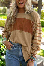 Load image into Gallery viewer, Striped Round Neck Long Sleeve T-Shirt
