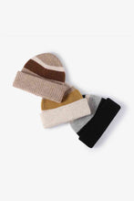 Load image into Gallery viewer, Tricolor Cuffed Knit Beanie
