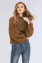 Load image into Gallery viewer, Turtleneck Rib-Knit Dropped Shoulder Sweater
