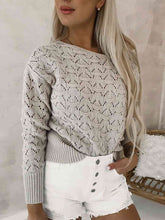 Load image into Gallery viewer, Openwork Plain Pullover Sweater
