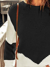 Load image into Gallery viewer, Contrast Round Neck Sweater
